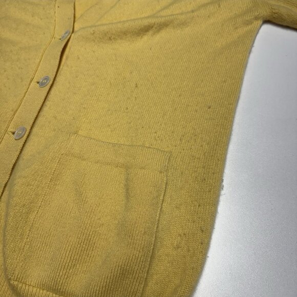 Vintage The Scotch House Cashmere Cardigan Sweater Womens 40 Yellow - Picture 5 of 11